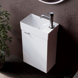 Подвесная тумба под раковину Sancos Mini MN35WR правая 35см белый глянец